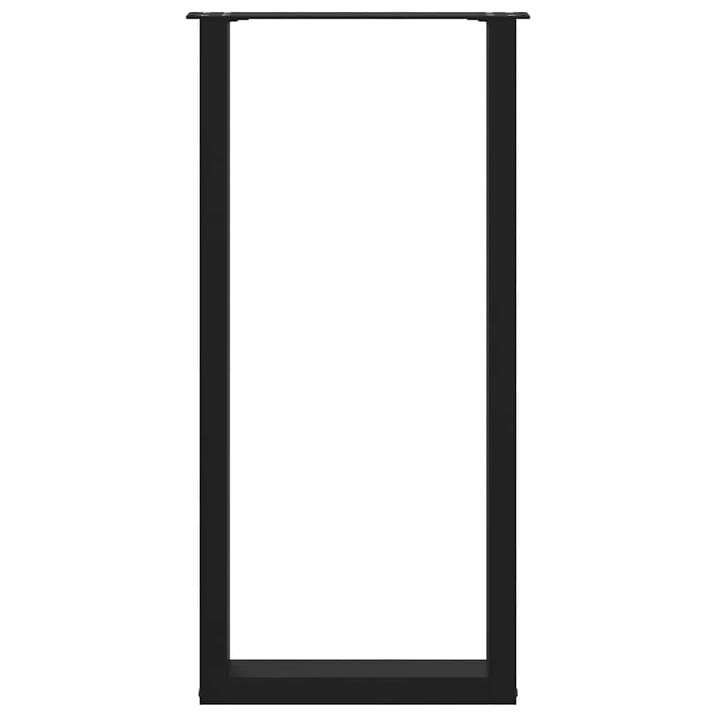 Noge za barski stol U-oblika 2 kom Crne 50 x (100-101) cm Čelik