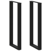 Noge za barski stol U-oblika 2 kom Crne 50 x (110-111) cm Čelik