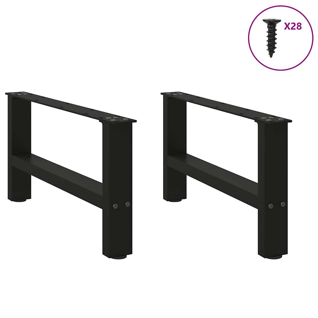 Noge za klub stolić crne 2 kom 70 x (30-31) cm čelik