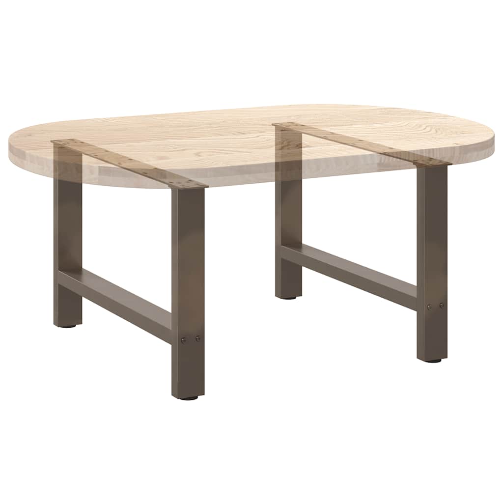 Noge za klub stolić prirodni čelik 2 kom 70 x (42-43) cm čelik