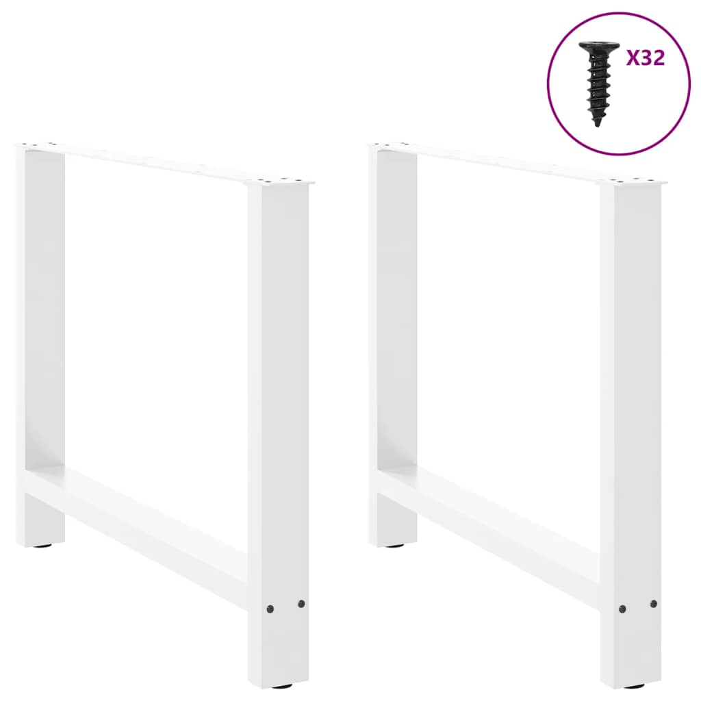 Noge za blagovaonski stol bijele 2 kom 100 x (72-73) cm čelik
