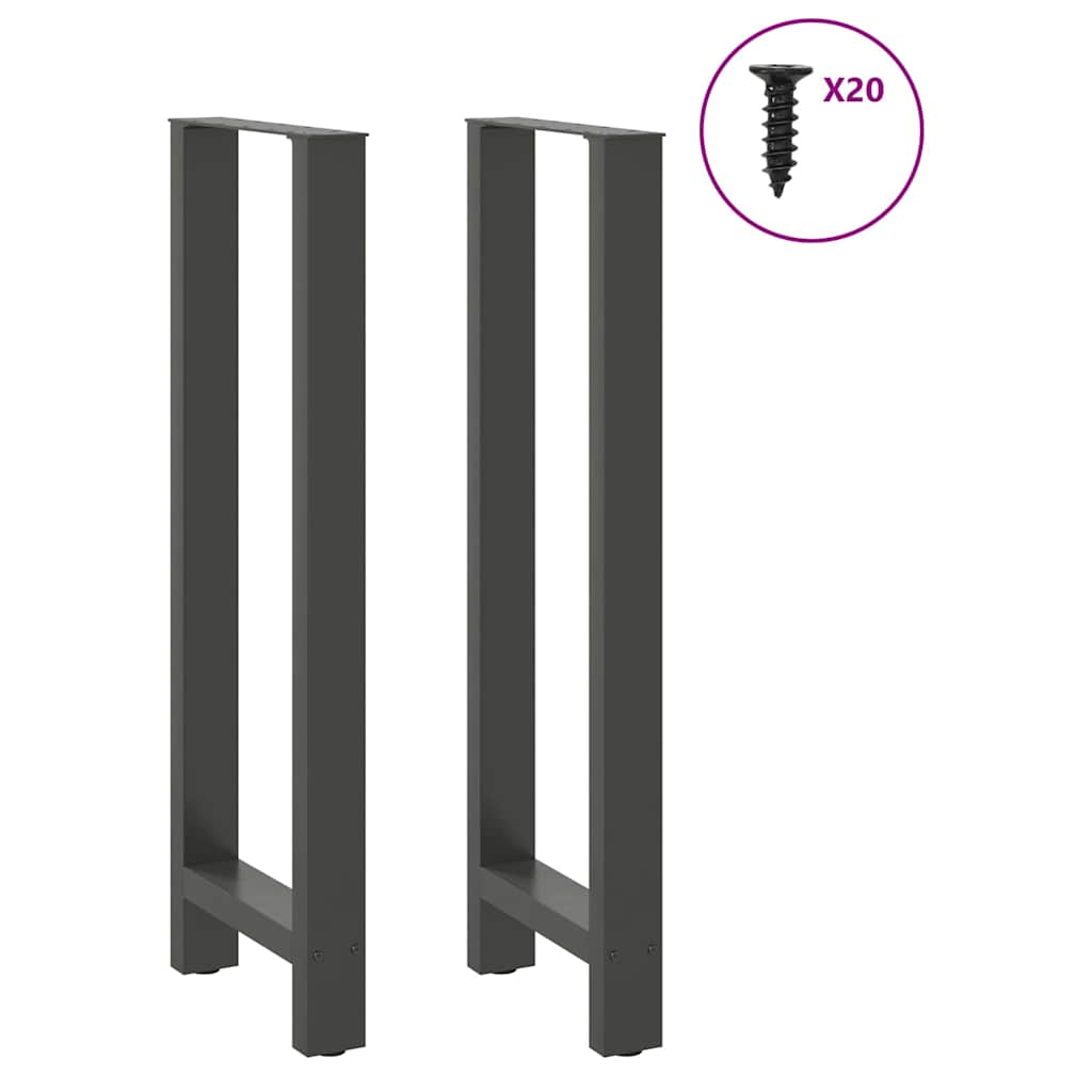 Noge za barski stol antracit boje 2 kom 40 x (110-111) cm čelik