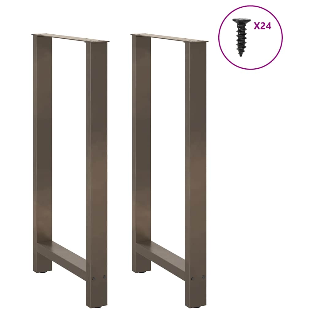 Noge za barski stol Prirodni čelik 2 kom 60 x (110-111) cm Čelik