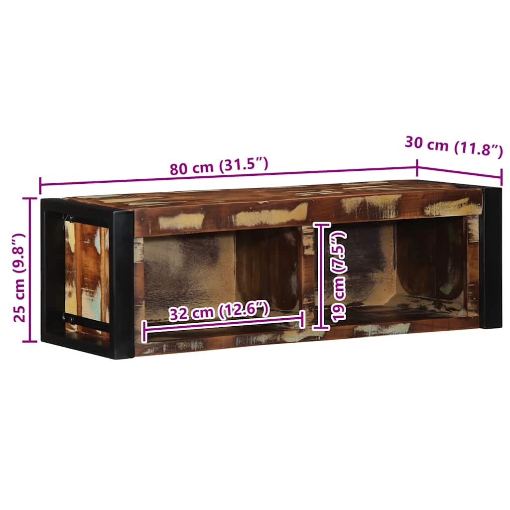 TV ormarić Višebojni 80x30x25 cm puno drvo, obrađeno