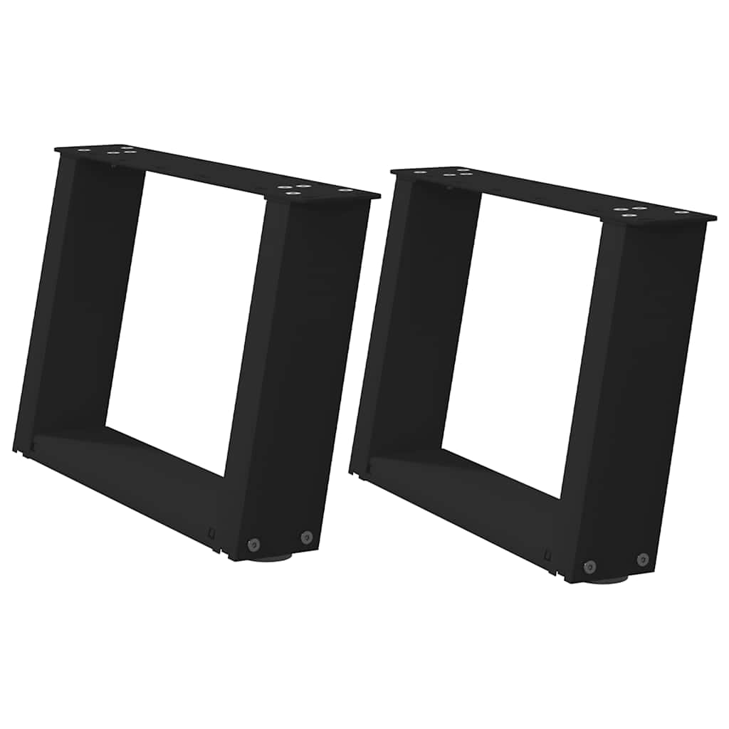Noge za klub stolić U-oblik 2 kom Crne 40 x (30-31) cm Čelik