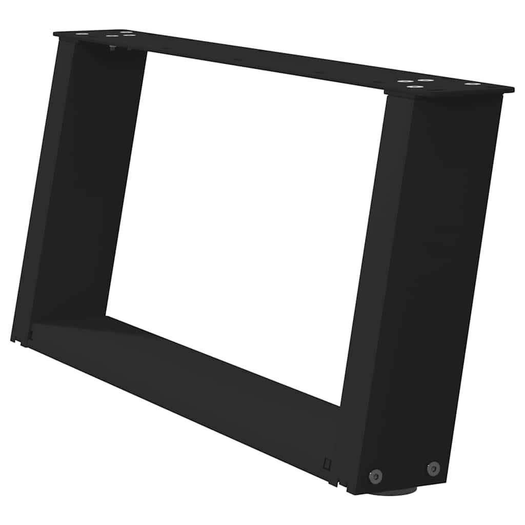 Noge za klub stolić U-oblik 2 kom Crne 60 x (30-31) cm Čelik
