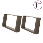 Noge za klub stolić U-oblik 2 kom Prirodni čelik 70 x (30-31) cm Čelik