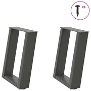 Noge za klub stolić U-oblik 2 kom antracit 28 x (42-43) cm čelik