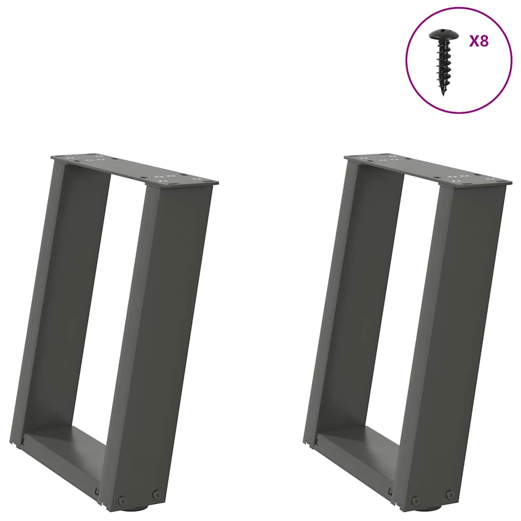 Noge za klub stolić U-oblik 2 kom antracit 28 x (42-43) cm čelik