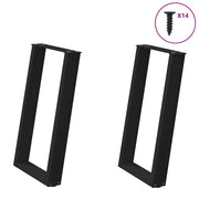 Noge za blagovaonski stol U-oblik 2 kom Crne 60 x (72-73) cm Čelik