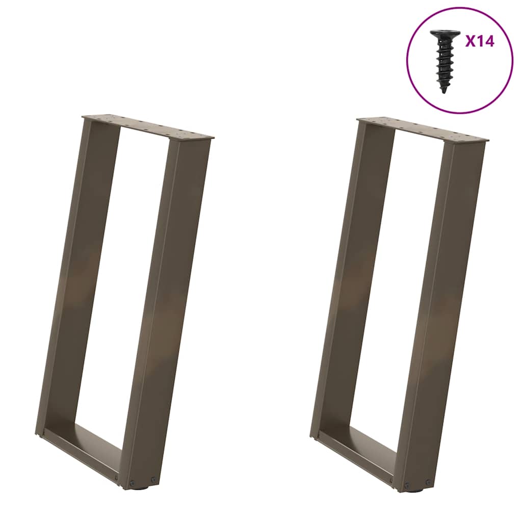 Noge za blagovaonski stol U-oblik 2 kom Prirodni čelik 60 x (72-73) cm Čelik
