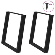 Noge za blagovaonski stol U-oblik 2 kom Crne 70 x (72-73) cm Čelik