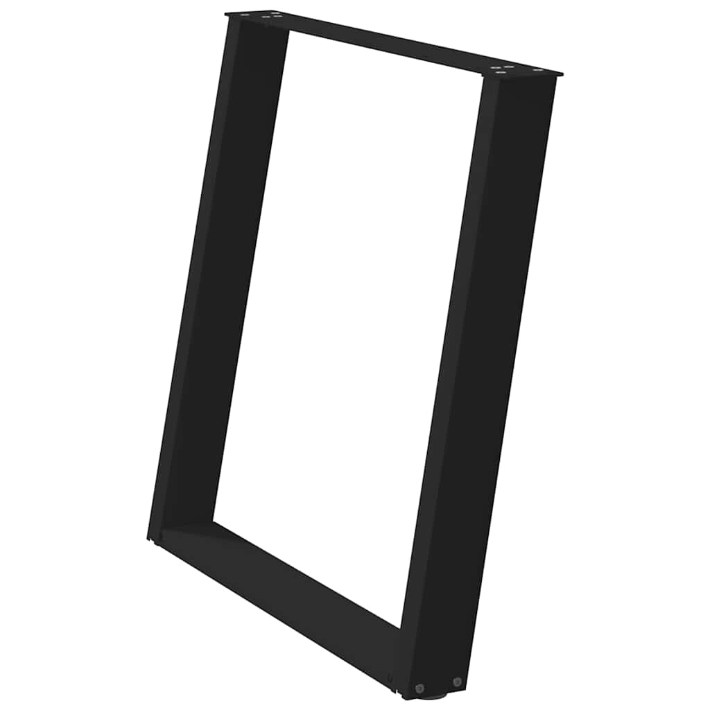 Noge za blagovaonski stol U-oblik 2 kom Crne 80 x (72-73) cm Čelik