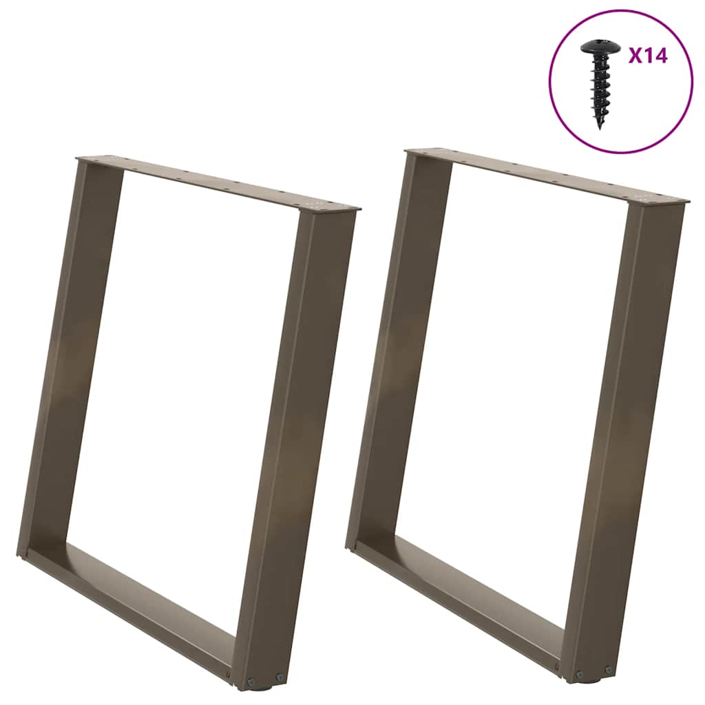 Noge za blagovaonski stol U-oblik 2 kom Prirodni čelik 90 x (72-73) cm Čelik