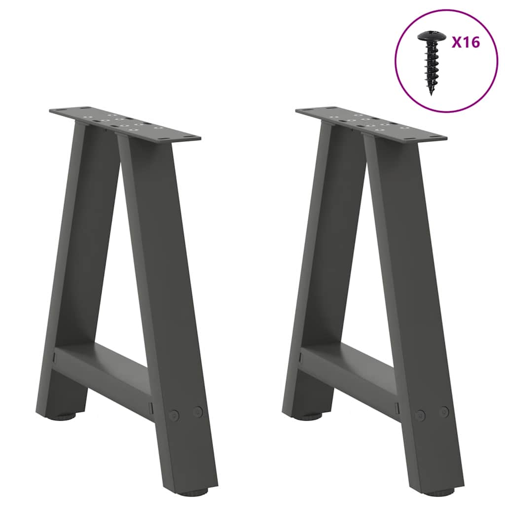Noge za klub stolić A-oblika 2 kom antracit 38 x (42-43) cm čelik