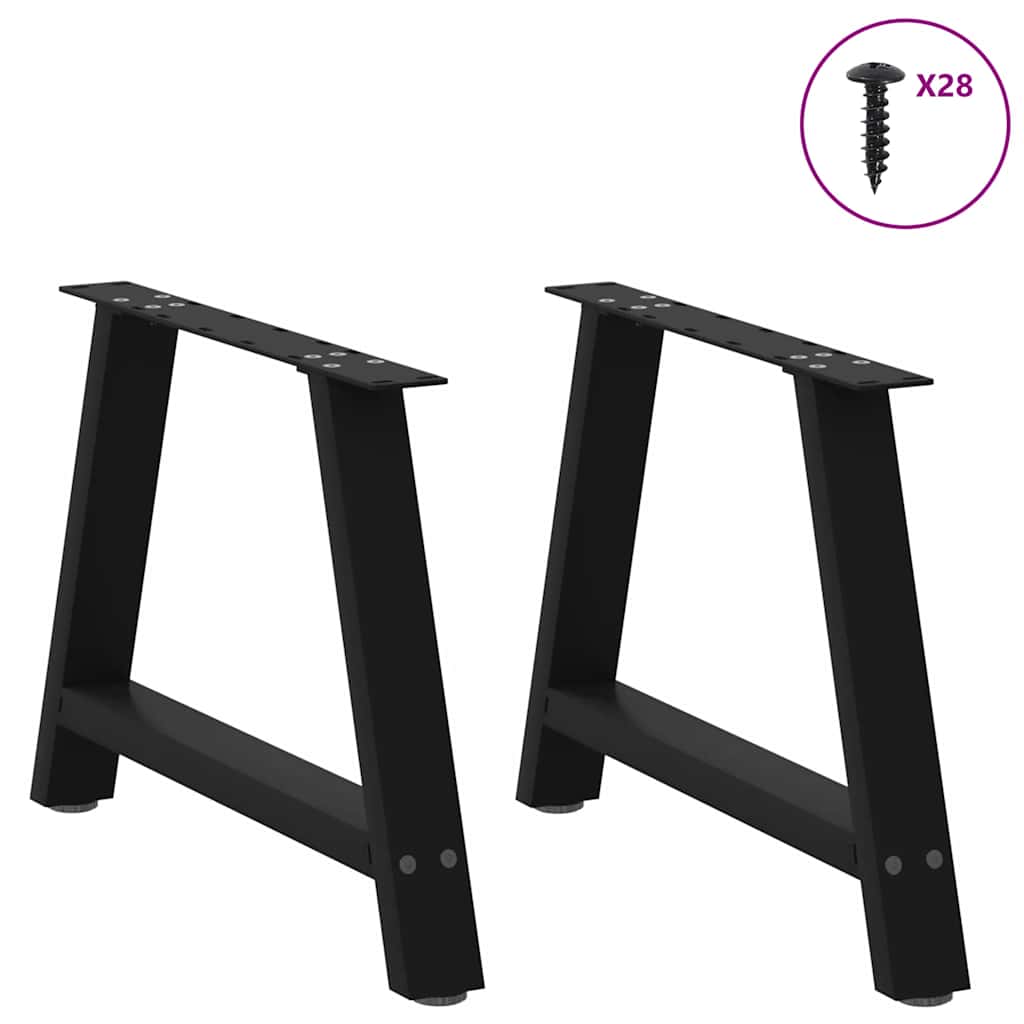 Noge za klub stolić A-oblika 2 kom Crne 60 x (42-43) cm Čelik