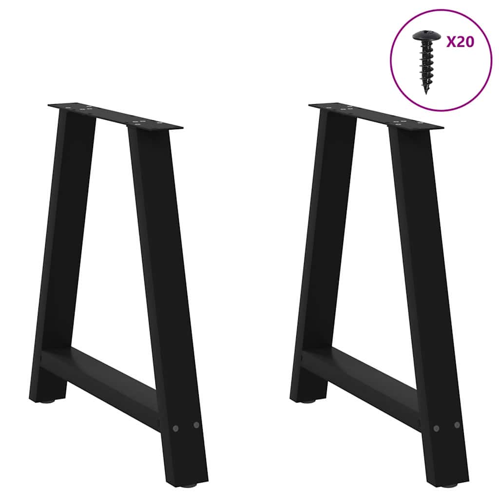 Noge za blagovaonski stol A-oblika 2 kom Crne 70 x (72-73) cm Čelik