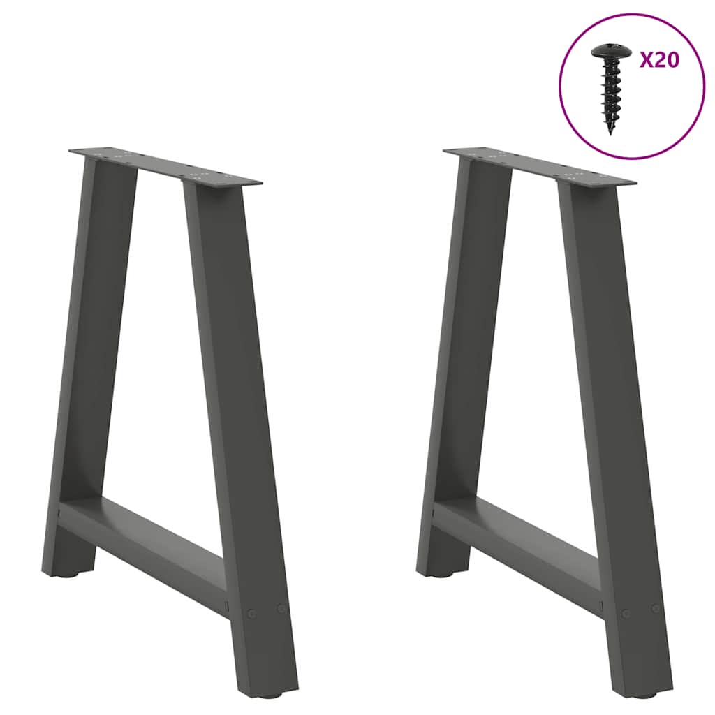 Noge za blagovaonski stol A-oblika 2 kom antracit 70 x (72-73) cm čelik