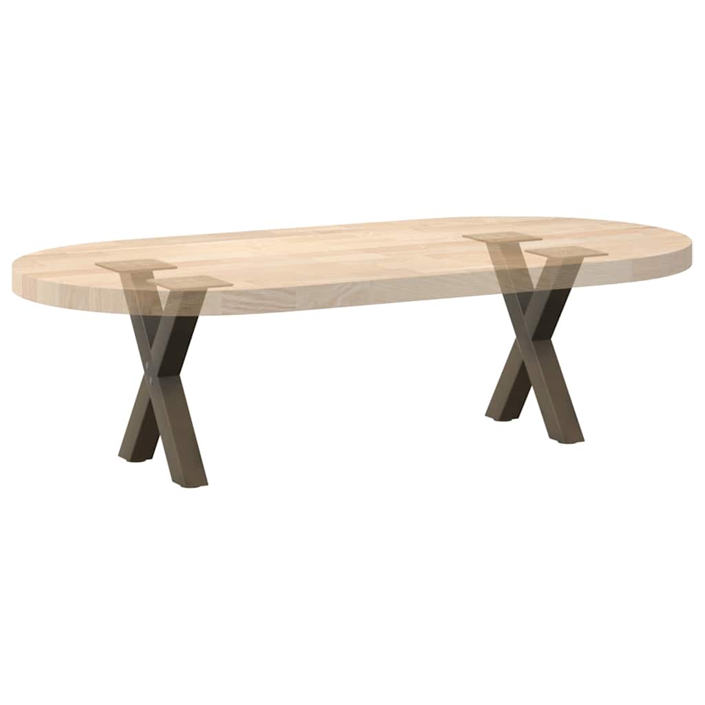 Noge za klub stolić u obliku slova X, 2 kom, prirodni čelik, 30 x (30-31) cm, čelik