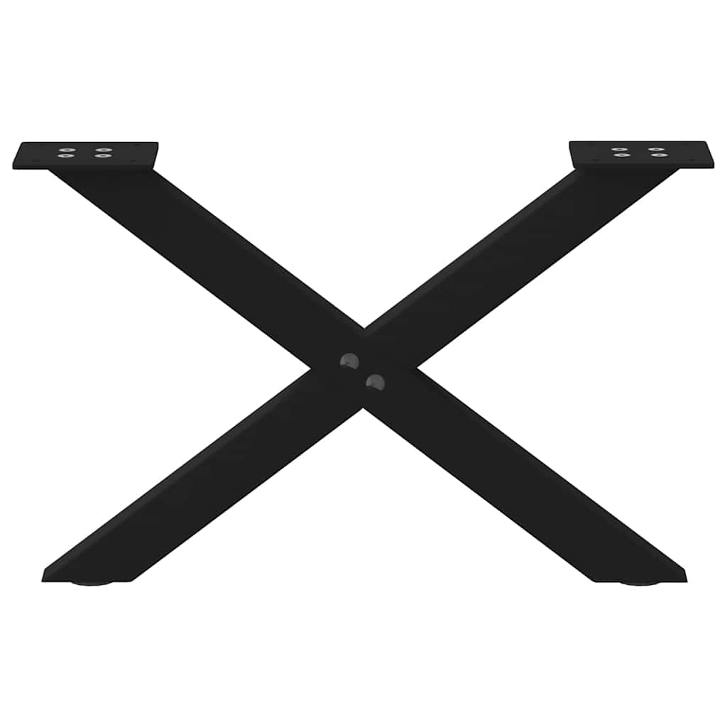 Noge za klub stolić u obliku slova X, 2 kom, crne, 50 x (30-31) cm, čelik