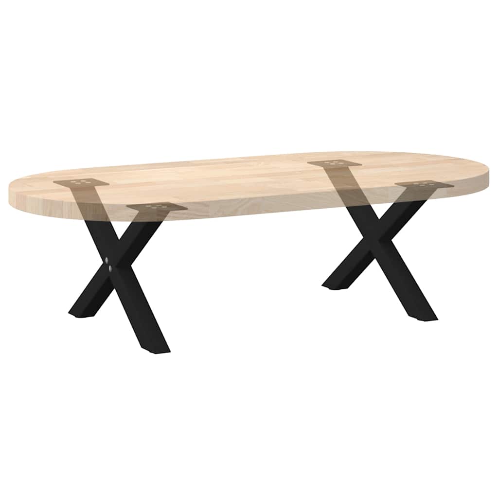 Noge za klub stolić u obliku slova X, 2 kom, crne, 50 x (30-31) cm, čelik
