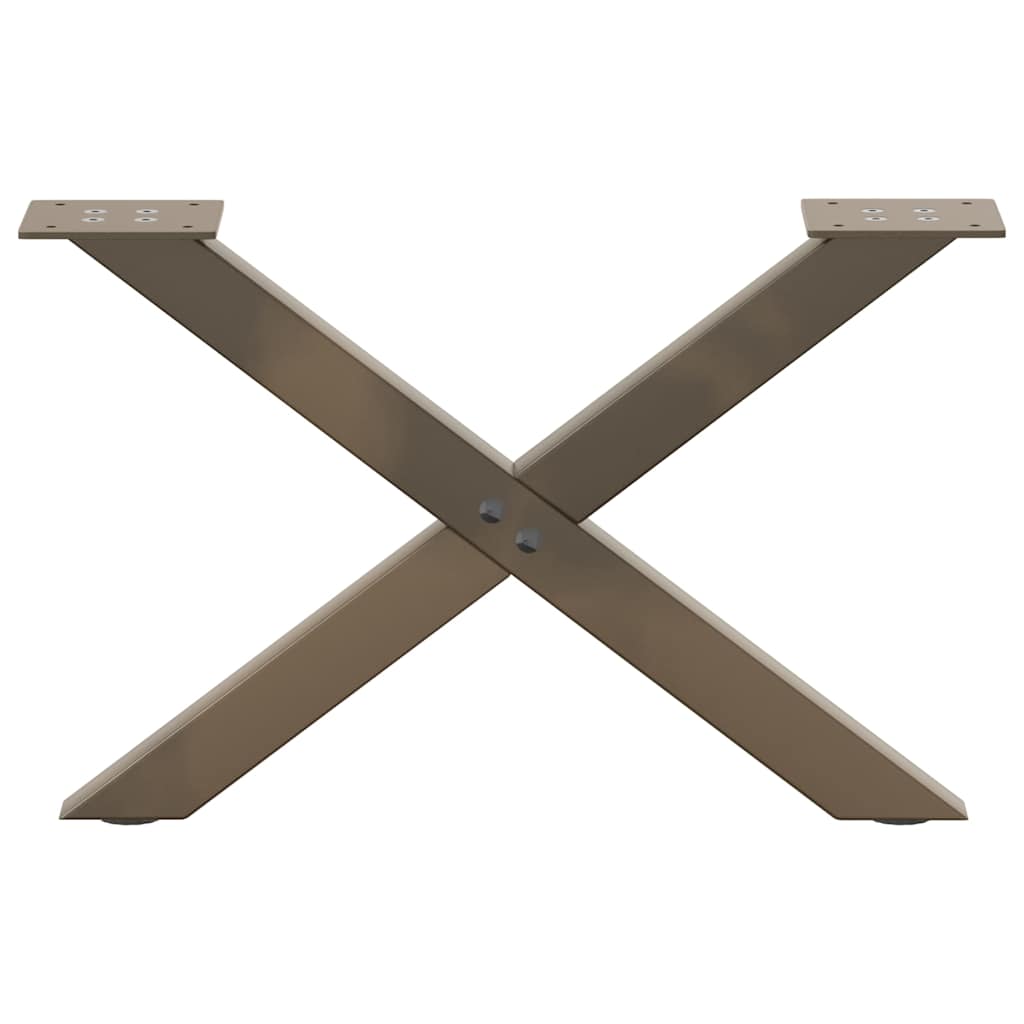 Noge za klub stolić u obliku slova X, 2 kom, prirodni čelik, 50 x (30-31) cm, čelik