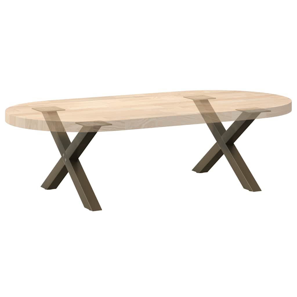 Noge za klub stolić u obliku slova X, 2 kom, prirodni čelik, 50 x (30-31) cm, čelik