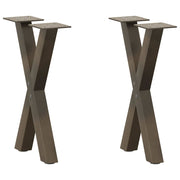 Noge za klub stolić u obliku slova X, 2 kom, prirodni čelik, 38 x (42-43) cm, čelik
