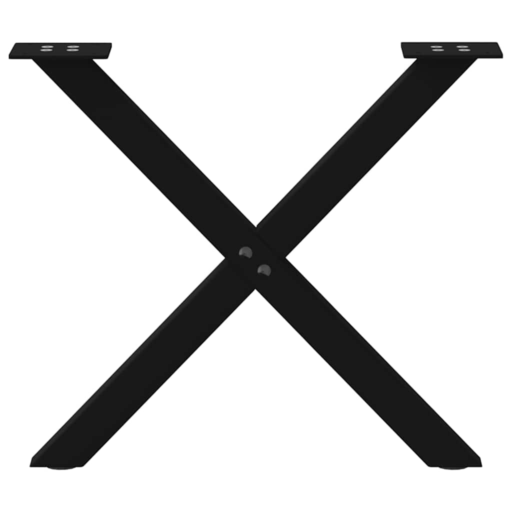 Noge za klub stolić u obliku slova X, 2 kom, crne, 50 x (42-43) cm, čelik
