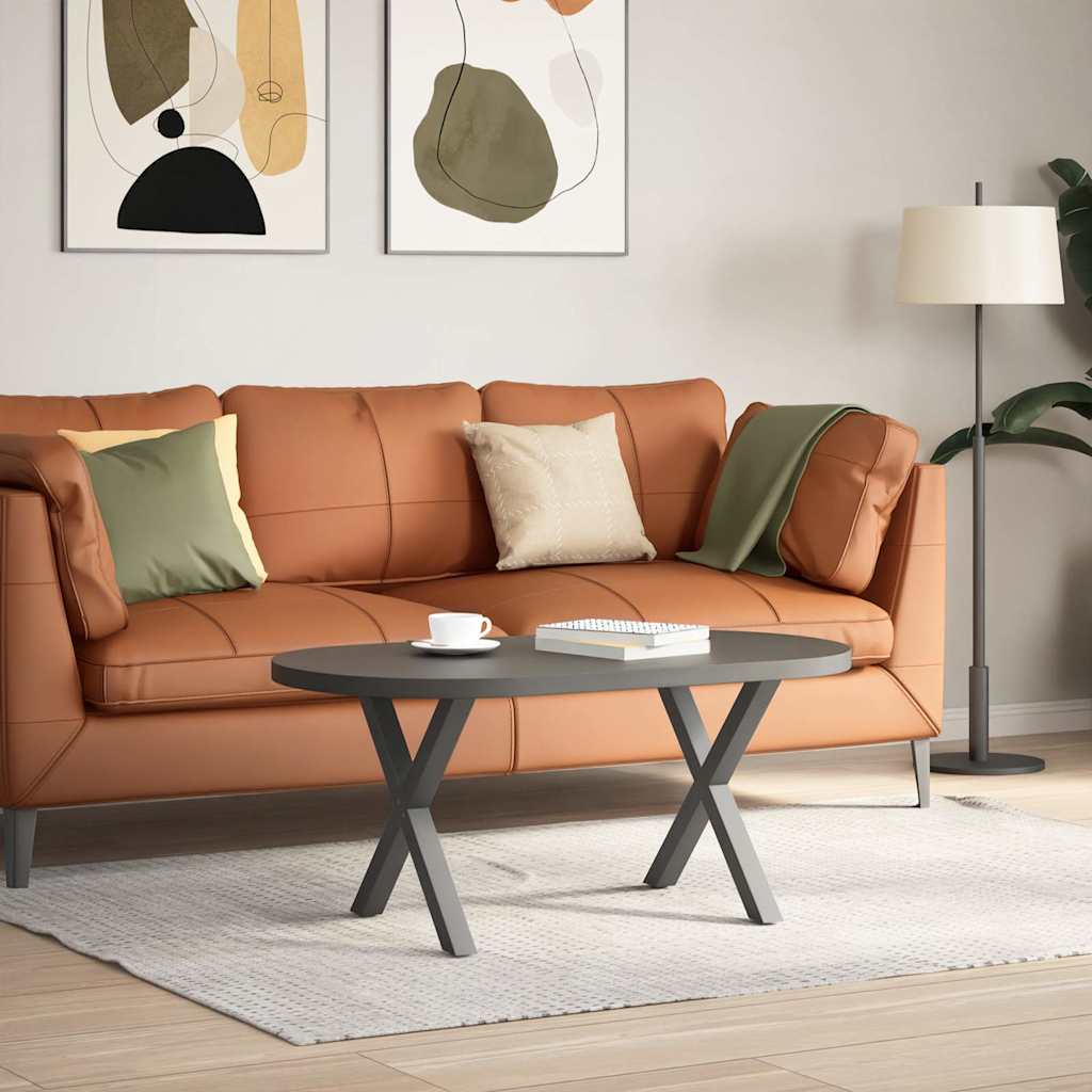 Noge za klub stolić u obliku slova X, 2 kom, antracit, 50 x (42-43) cm, čelik