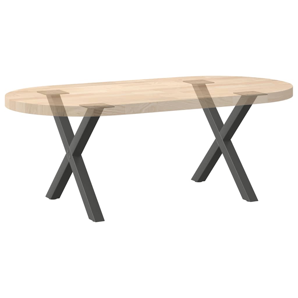 Noge za klub stolić u obliku slova X, 2 kom, antracit, 50 x (42-43) cm, čelik