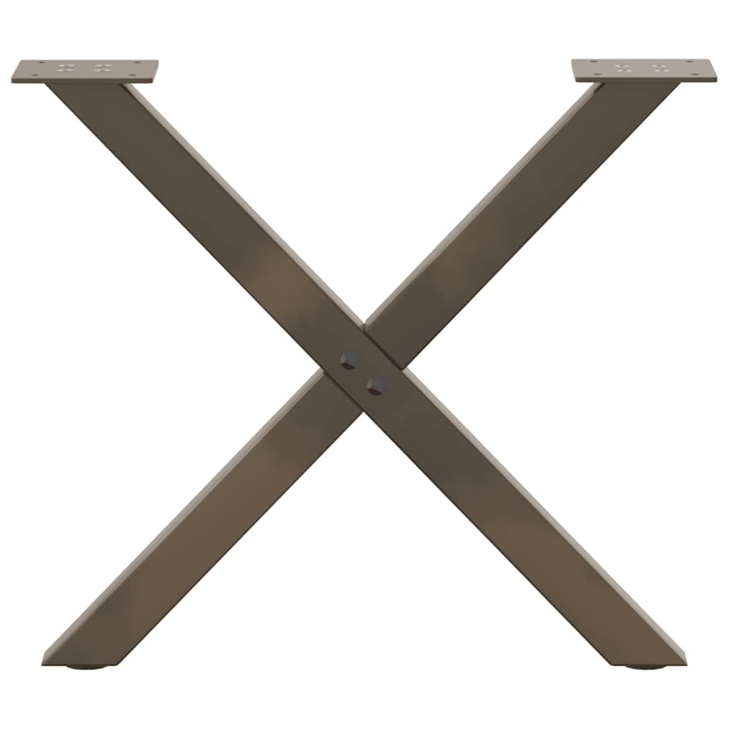 Noge za klub stolić u obliku slova X, 2 kom, prirodni čelik, 60 x (42-43) cm, čelik