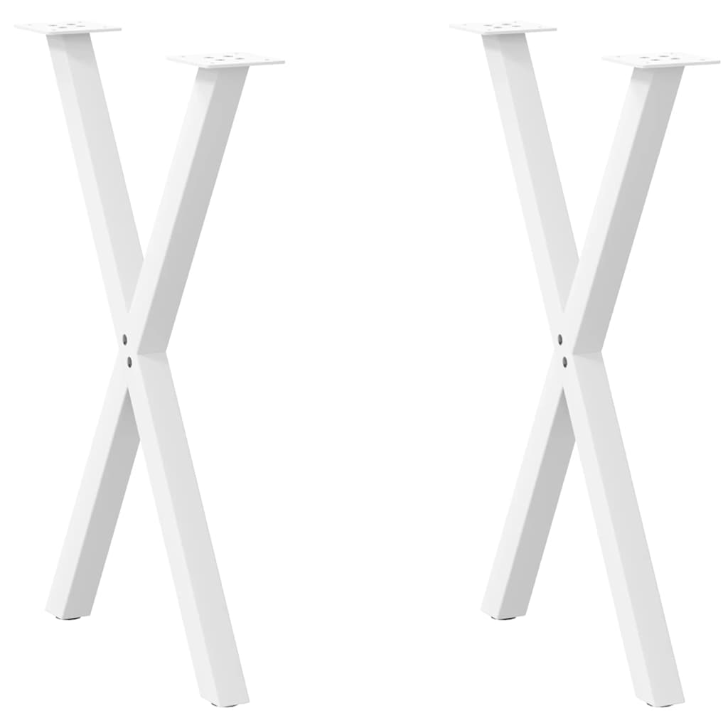 Noge za blagovaonski stol u obliku slova X, 2 kom, bijele, 50 x (72-73) cm, čelik