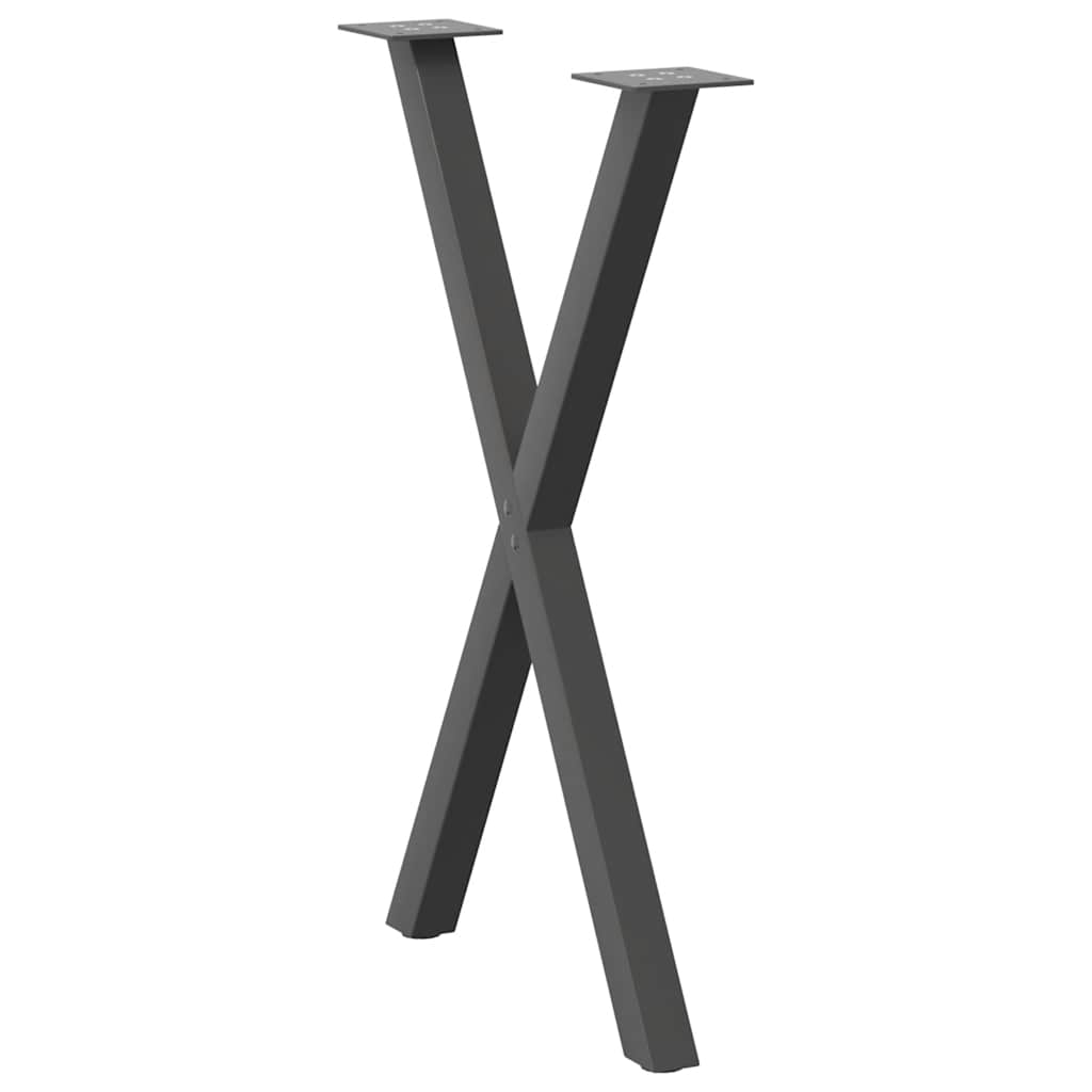 Noge za blagovaonski stol u obliku slova X, 2 kom, antracit, 50 x (72-73) cm, čelik