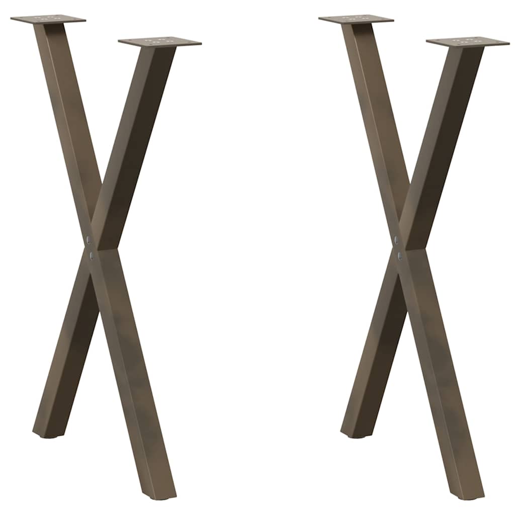 Noge za blagovaonski stol u obliku slova X, 2 kom, prirodni čelik, 50 x (72-73) cm, čelik