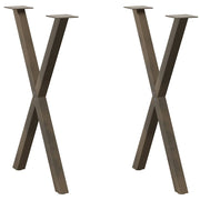 Noge za blagovaonski stol u obliku slova X, 2 kom, prirodni čelik, 50 x (72-73) cm, čelik