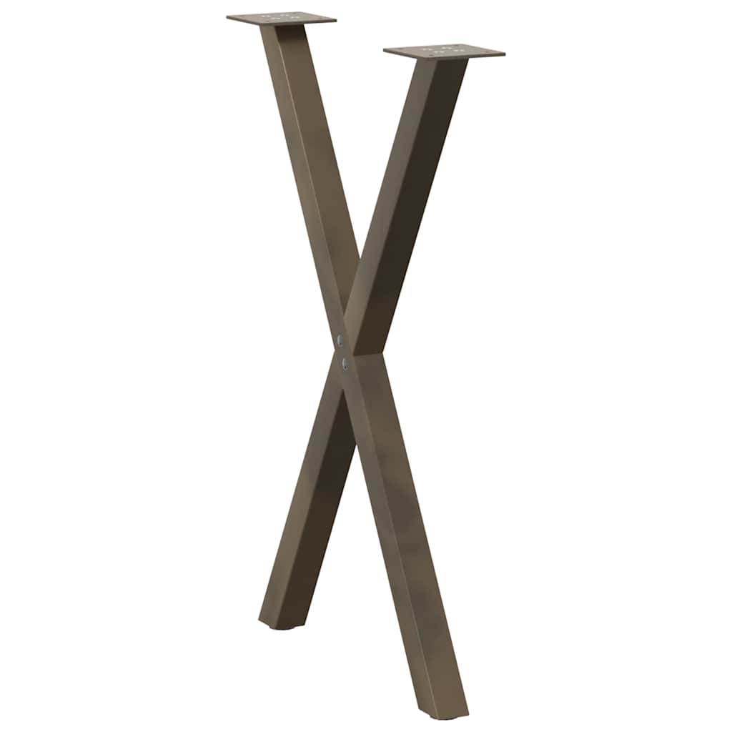 Noge za blagovaonski stol u obliku slova X, 2 kom, prirodni čelik, 50 x (72-73) cm, čelik