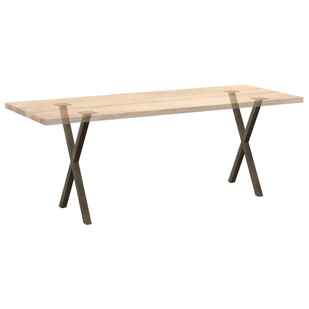 Noge za blagovaonski stol u obliku slova X, 2 kom, prirodni čelik, 50 x (72-73) cm, čelik