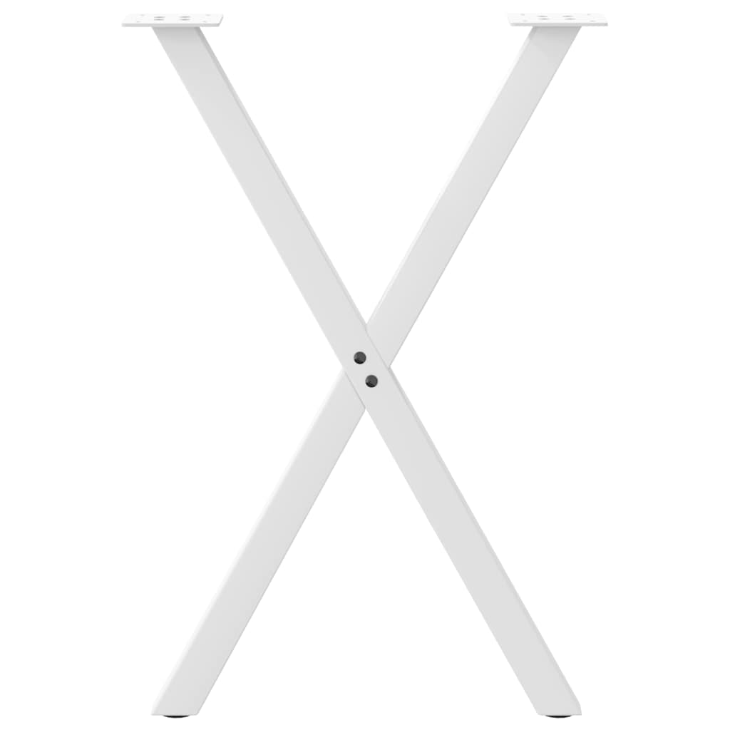 Noge za blagovaonski stol u obliku slova X, 2 kom, bijele, 57 x (72-73) cm, čelik