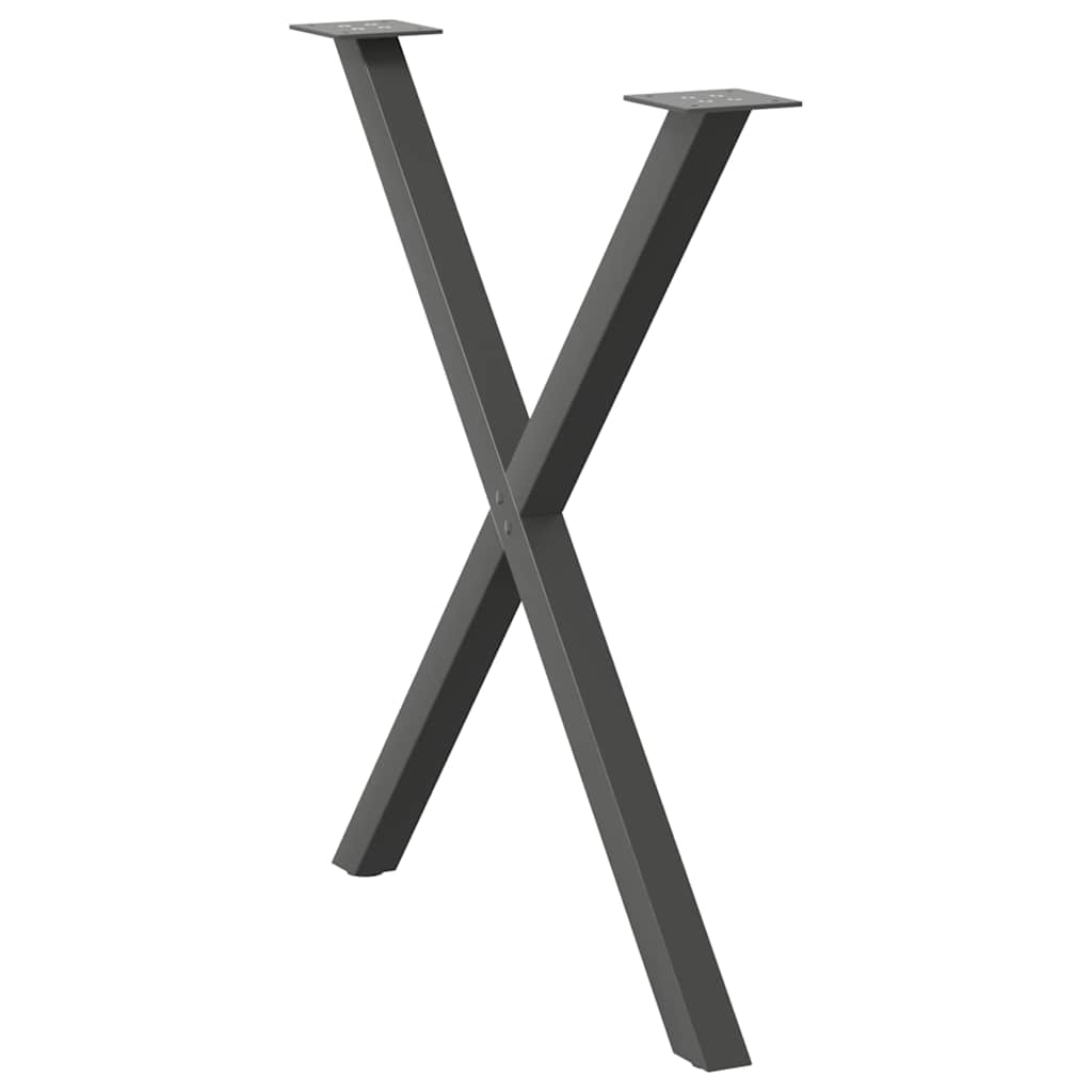 Noge za blagovaonski stol u obliku slova X, 2 kom, antracit, 70 x (72-73) cm, čelik