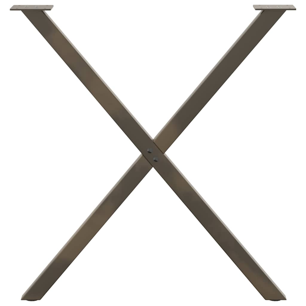 Noge za blagovaonski stol u obliku slova X, 2 kom, prirodni čelik, 80 x (72-73) cm, čelik