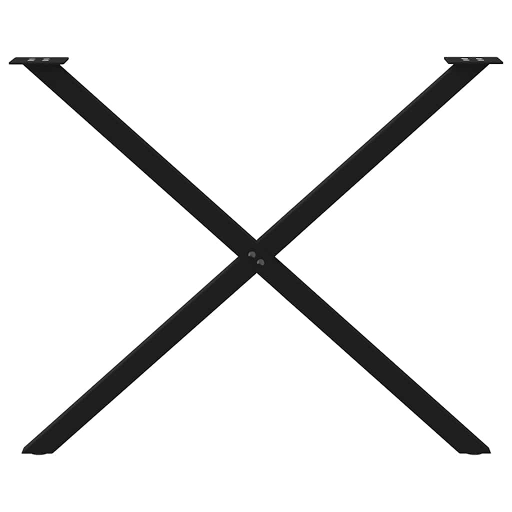 Noge za blagovaonski stol u obliku slova X, 2 kom, crne, 90 x (72-73) cm, čelik