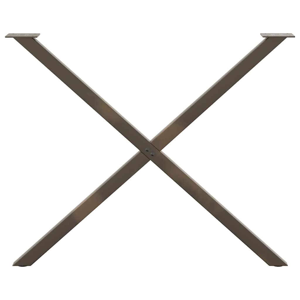 Noge za blagovaonski stol u obliku slova X, 2 kom, prirodni čelik, 90 x (72-73) cm, čelik