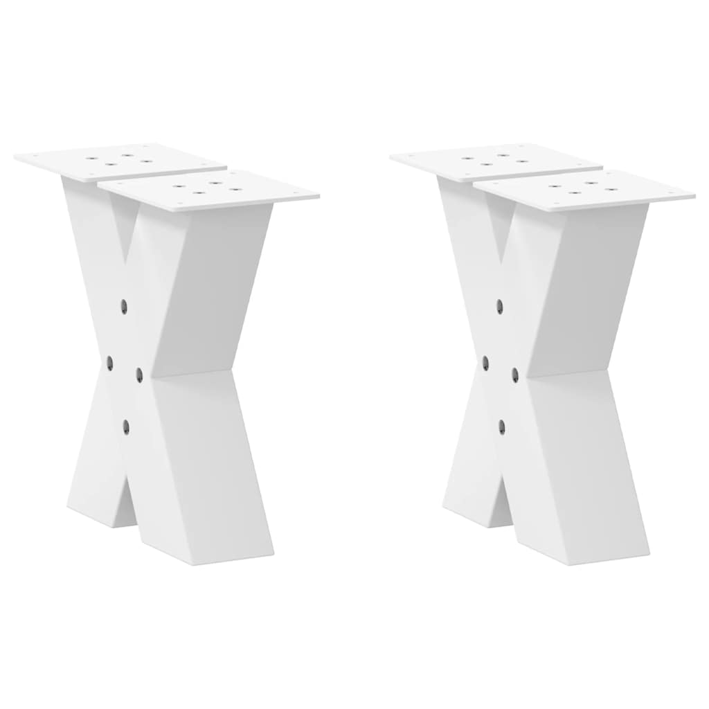 Noge za klub stolić u obliku slova X, 2 kom, bijele, 30 x (30-31) cm, čelik