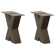 Noge za klub stolić u obliku slova X, 2 kom, prirodni čelik, 40 x (30-31) cm, čelik