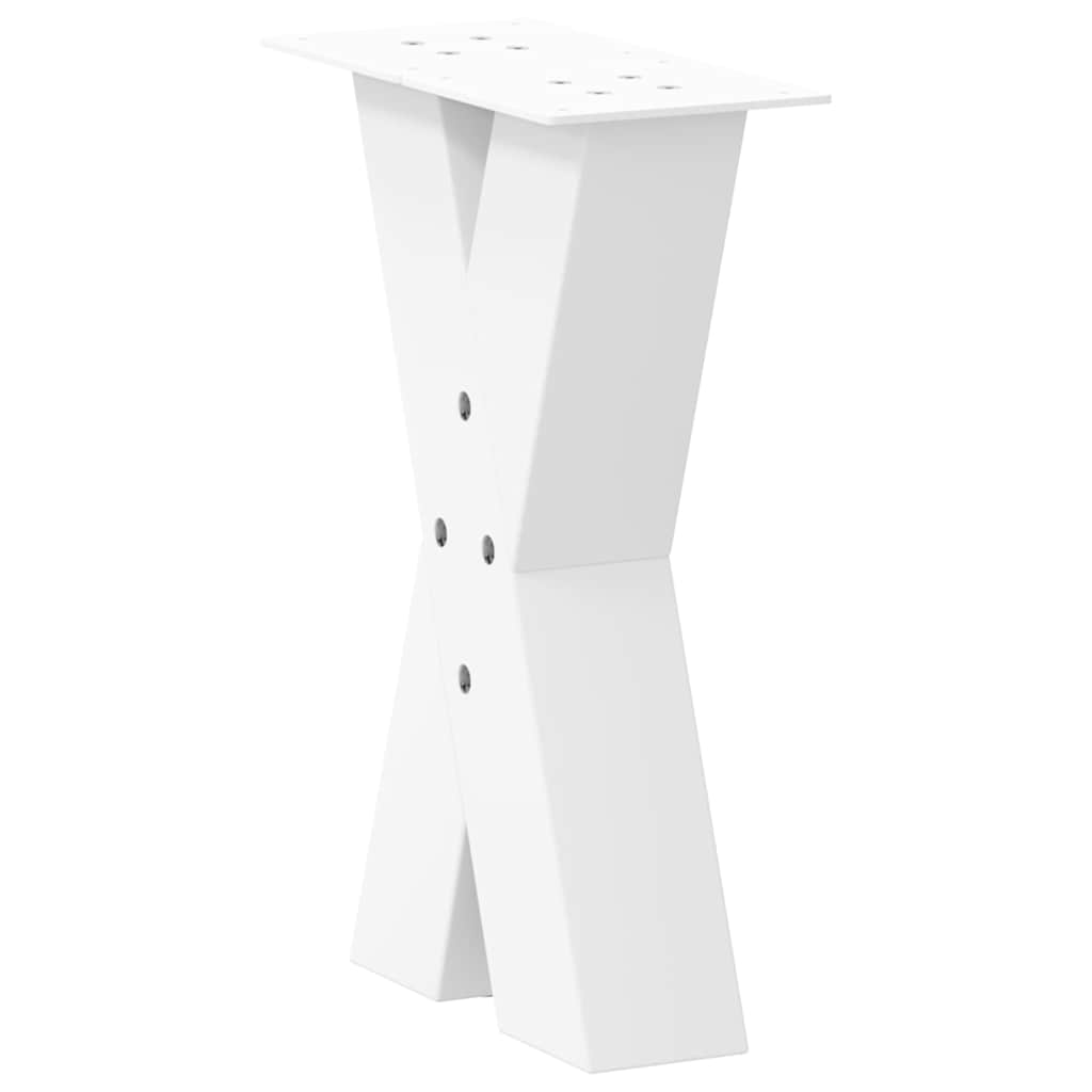 Noge za klub stolić u obliku slova X, 2 kom, bijele, 38 x (42-43) cm, čelik