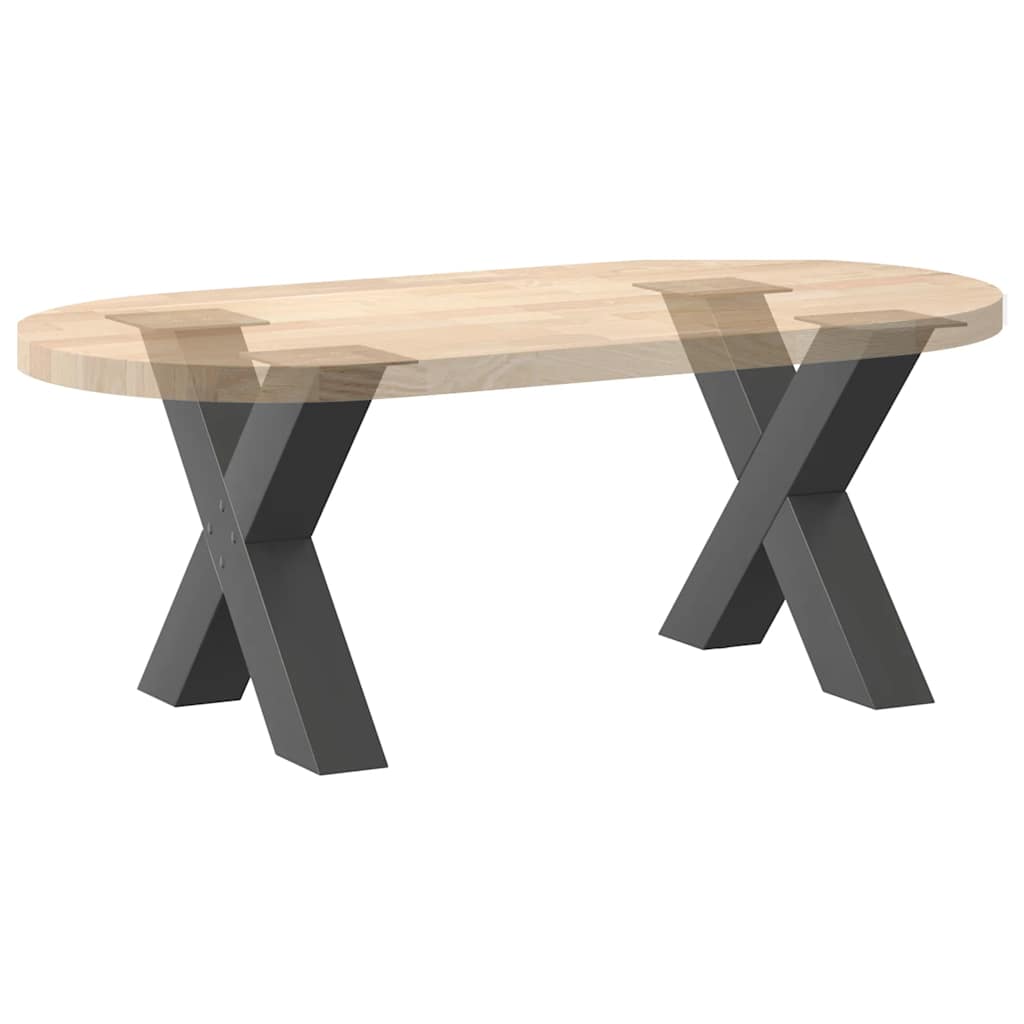 Noge za klub stolić u obliku slova X, 2 kom, antracit, 50 x (42-43) cm, čelik