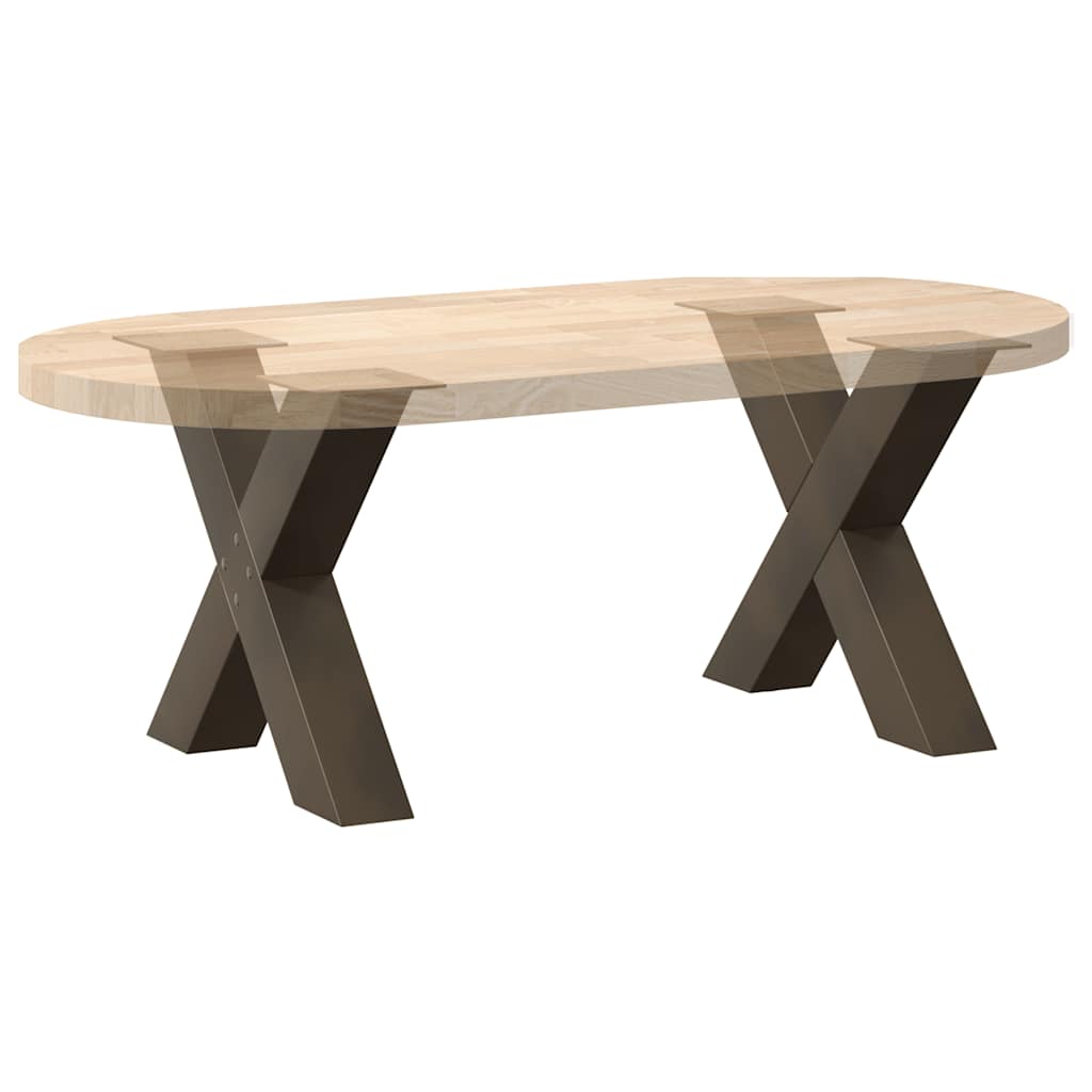 Noge za klub stolić u obliku slova X, 2 kom, prirodni čelik, 60 x (42-43) cm, čelik