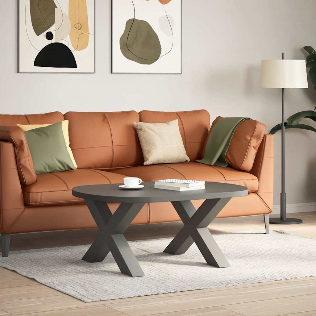Noge za klub stolić u obliku slova X, 2 kom, antracit, 70 x (42-43) cm, čelik