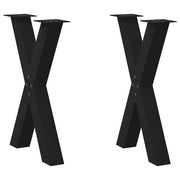 Noge za blagovaonski stol u obliku slova X, 2 kom, crne, 50 x (72-73) cm, čelik